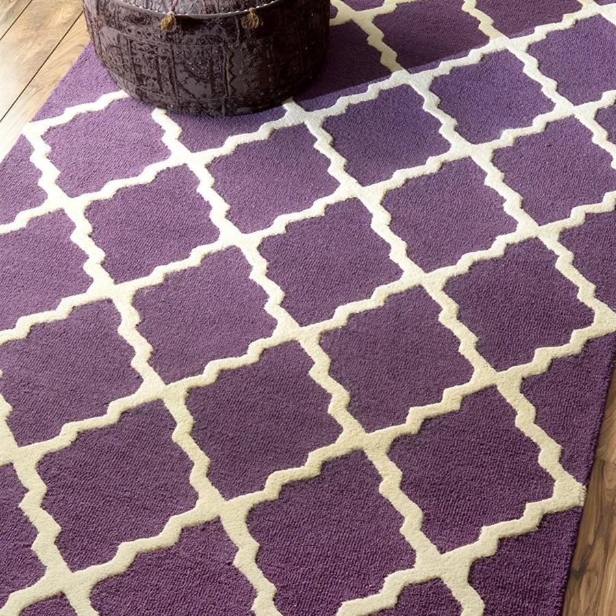 Shag Trellis Purple and White Stripe Rugs (Pre-Order) [RG079]