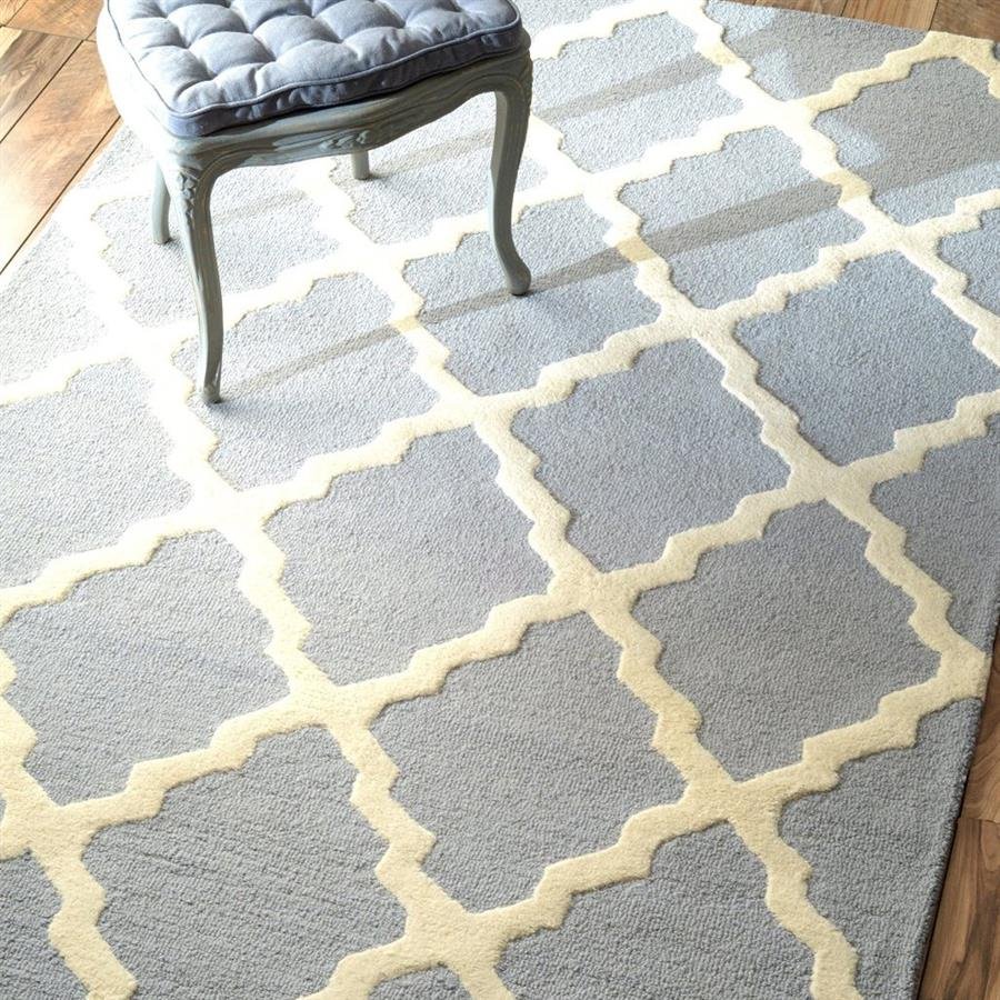 Shag Trellis Blue and White Stripe Rugs (Pre-Order) [RG075]