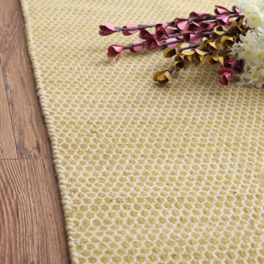 RJ Braid Yellow Honeycomb Lattice Rugs (Pre-Order) [RG038]