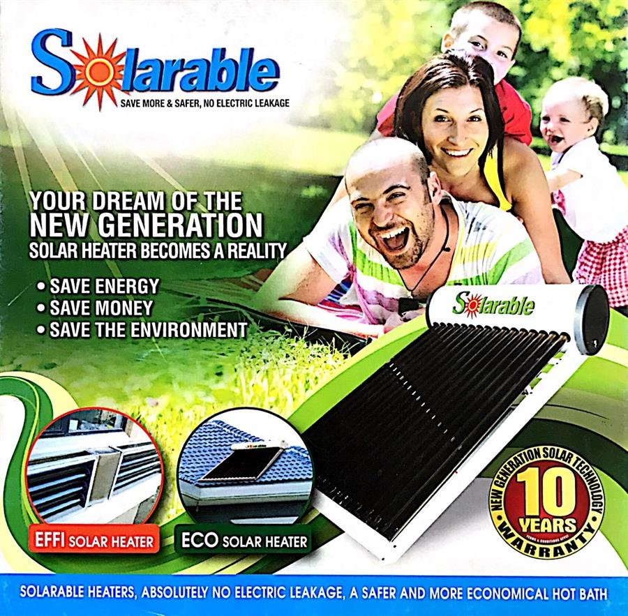 Solarable EFFI ECO Solar Heater Solar Tube Solar Panel