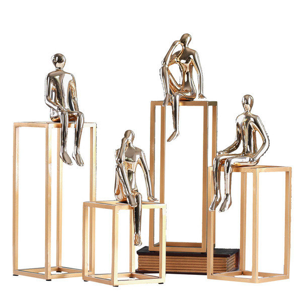 DECO 026 Metal Ornament Display Set 4 Piece