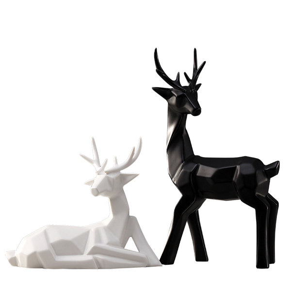 DECO 015 Ceramic Deer Decoration Set 2 piece