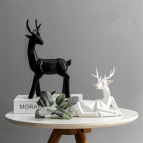 DECO 015 Ceramic Deer Decoration Set 2 piece