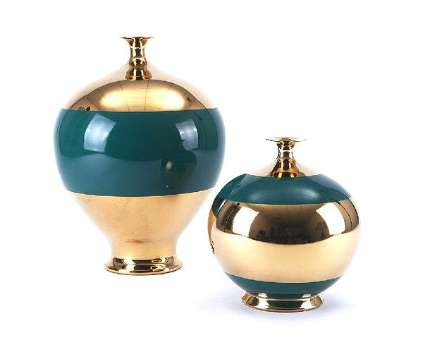 HA 009 Gold Plating Ceramic Vase Set 2-Piece