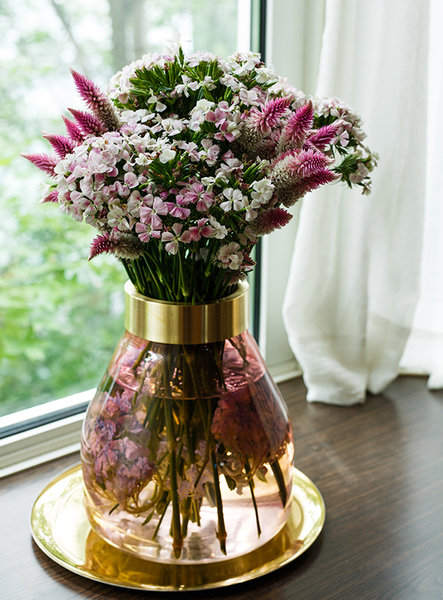 GW 004 Brass Pink Glassware