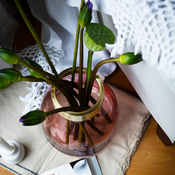 GW 004 Brass Pink Glassware