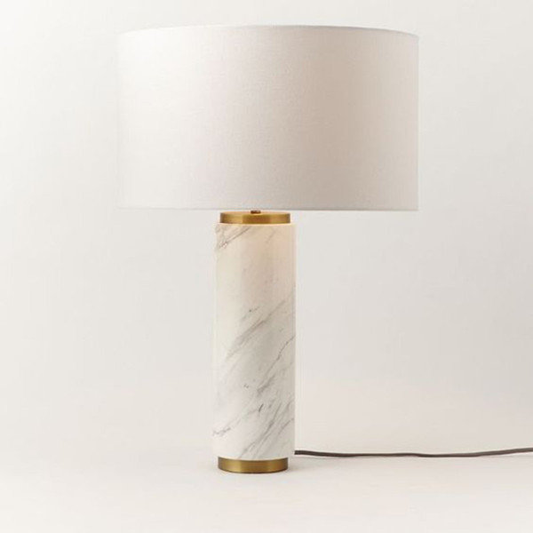 TL 010 Volakas Italy White Marble Table Lamp