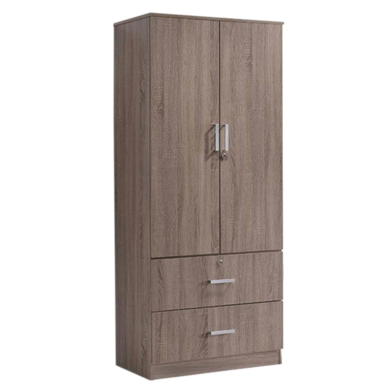 KINGSLEY 2 door 2 drawer wardrobe-Sonoma dark oak