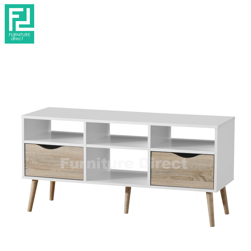 ALICE 4ft TV cabinet with 2 drawers-oak