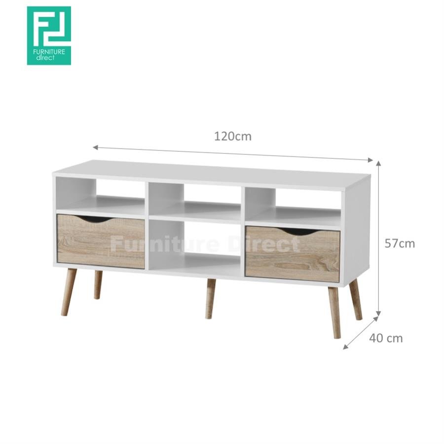 ALICE 4ft TV cabinet with 2 drawers-oak