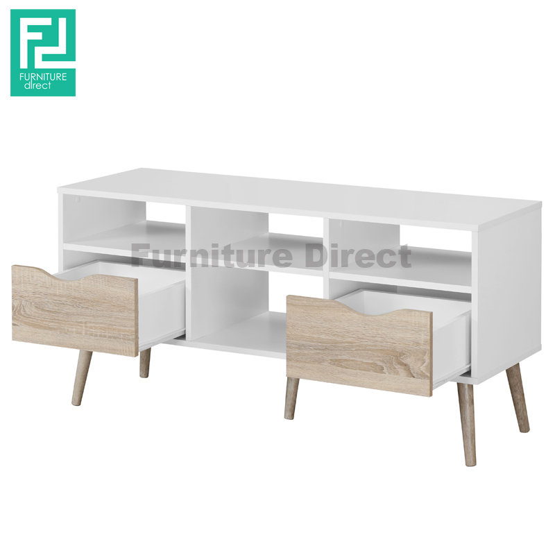 ALICE 4ft TV cabinet with 2 drawers-oak