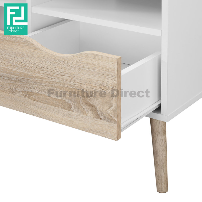 ALICE 4ft TV cabinet with 2 drawers-oak