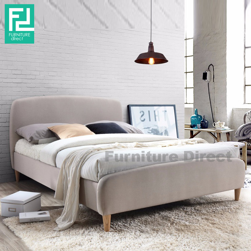 YORK queen size fabric bedframe- beige