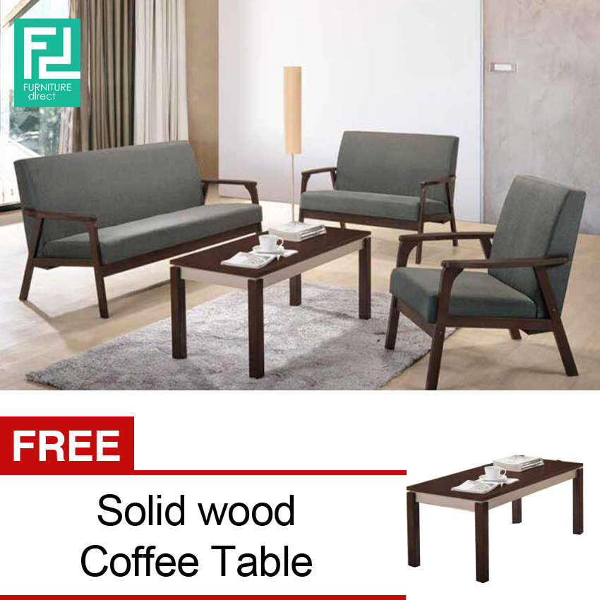 Parker sofa set with free coffee table-Grey