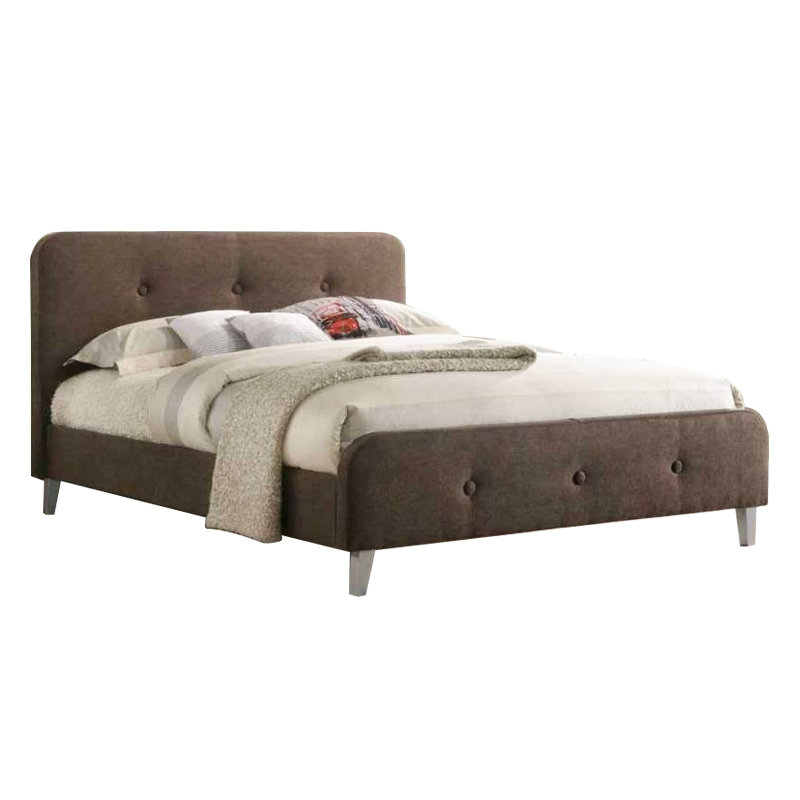 STOCKHOLM queen size fabric bed frame- brown | Building Materials Online