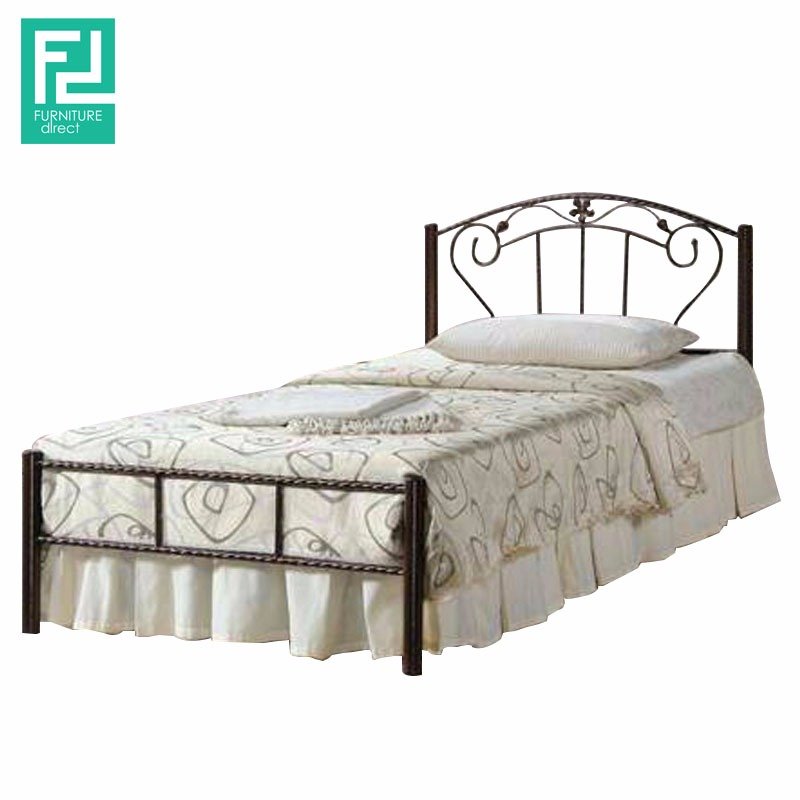 STOWE single metal bed frame-broze