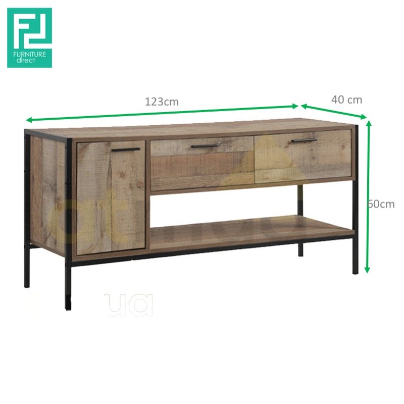ALSTON industrial looks crude wood 4.5ft TV cabinet