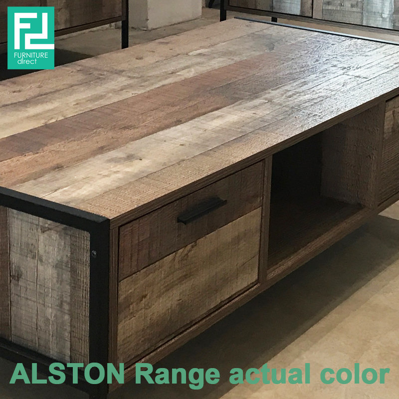 ALSTON industrial looks crude wood 4.5ft TV cabinet