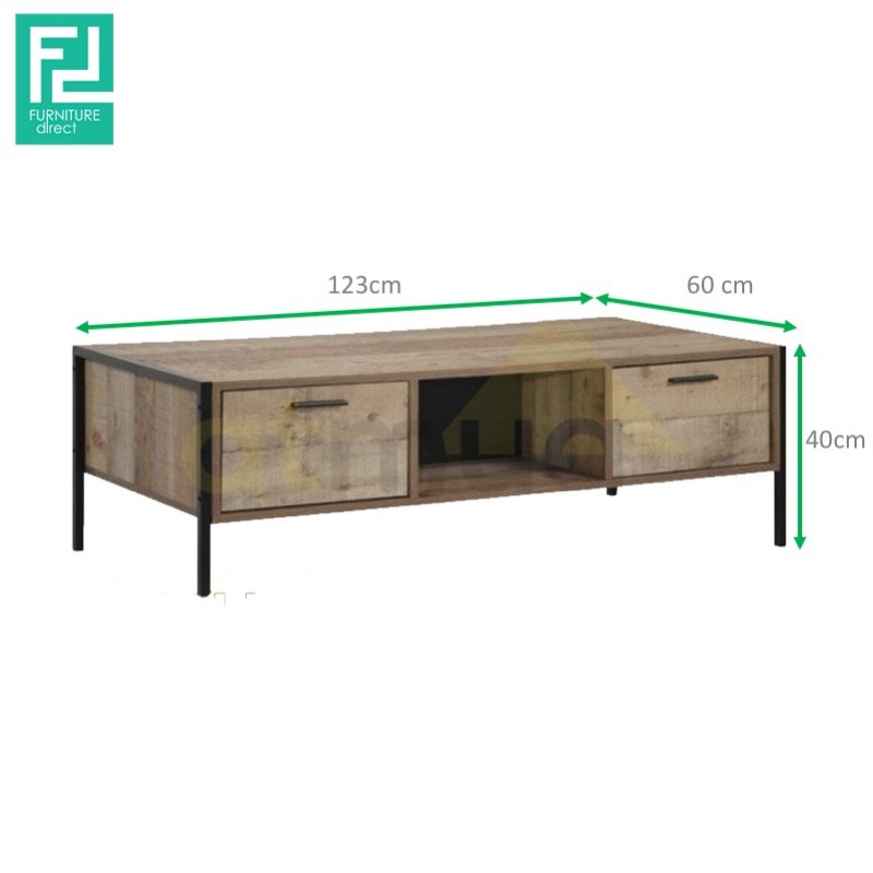 ALSTON industrial looks crude wood coffee table