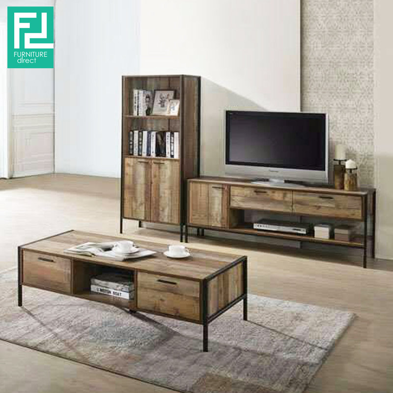 ALSTON industrial looks crude wood coffee table