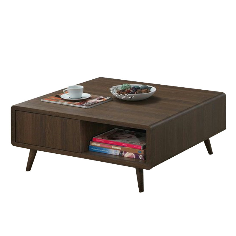 CONSTANCE coffee table with sliding door-walnut