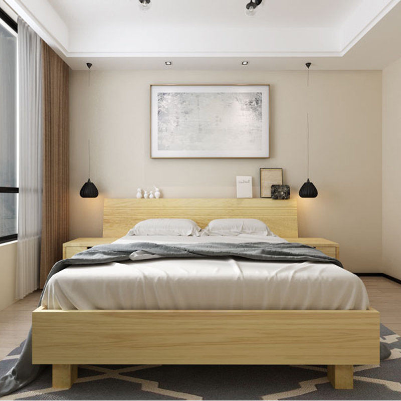 Oakano INFINITE full solid oak king size bed frame-oak
