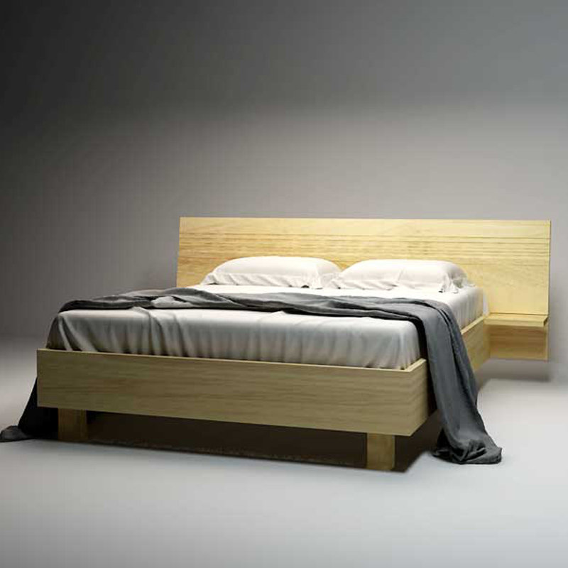 Oakano INFINITE full solid oak king size bed frame-oak