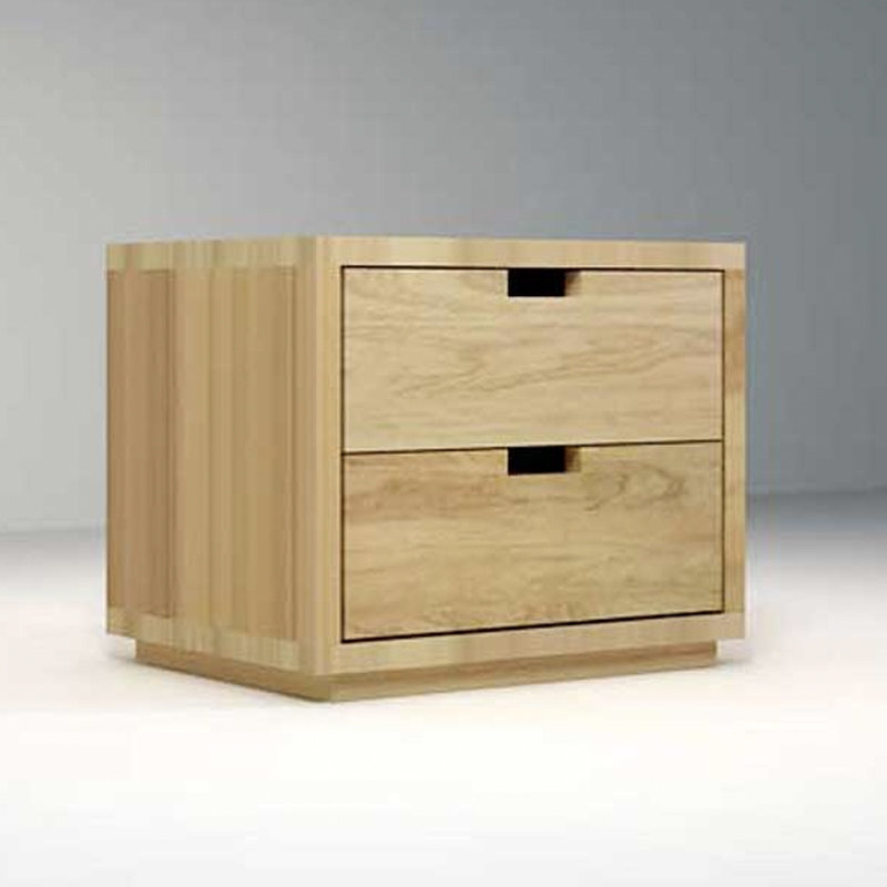 Oakano INFINITE full solid oak 2 drawers bedside table-oak