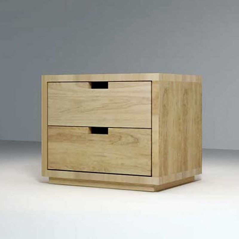 Oakano INFINITE full solid oak 2 drawers bedside table-oak