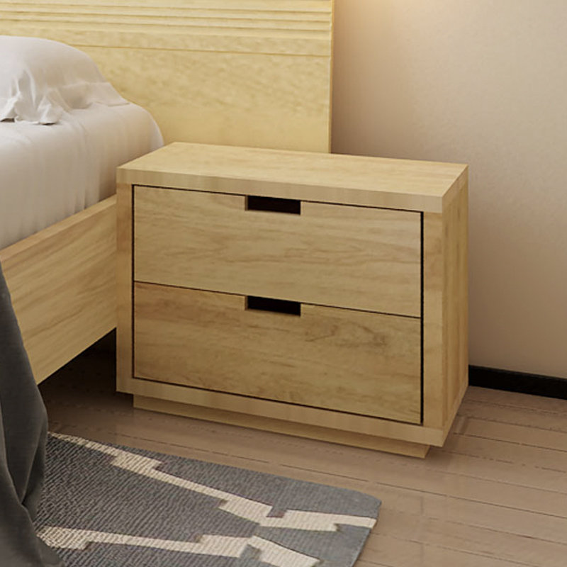 Oakano INFINITE full solid oak 2 drawers bedside table-oak