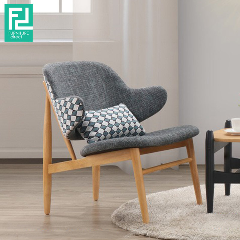 HELSINGOR solid wood lounge chair with 12inc pillow