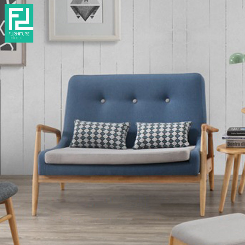 HELSINGOR solid wood 2 seater sofa with 2 pillows
