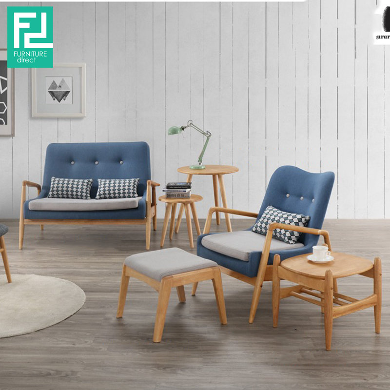 HELSINGOR solid wood 2 seater sofa with 2 pillows