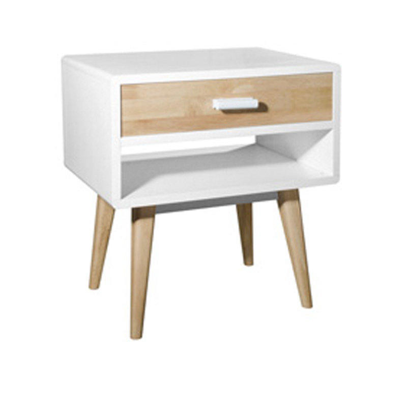 AUSTIN full solid rubberwood bedside table-4 colours
