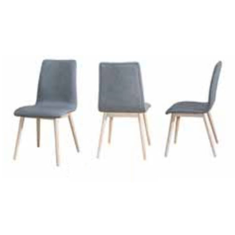 OSLO solid rubberwood fabric cushion dining chair-grey