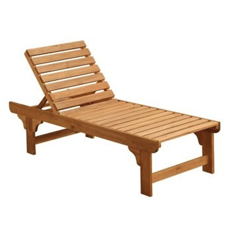 EDESSA solid acacia sunlounger