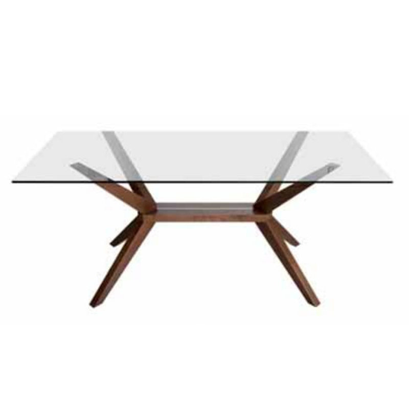 SEATTLE 150X90cm beechwood rectangular glasstop dining table