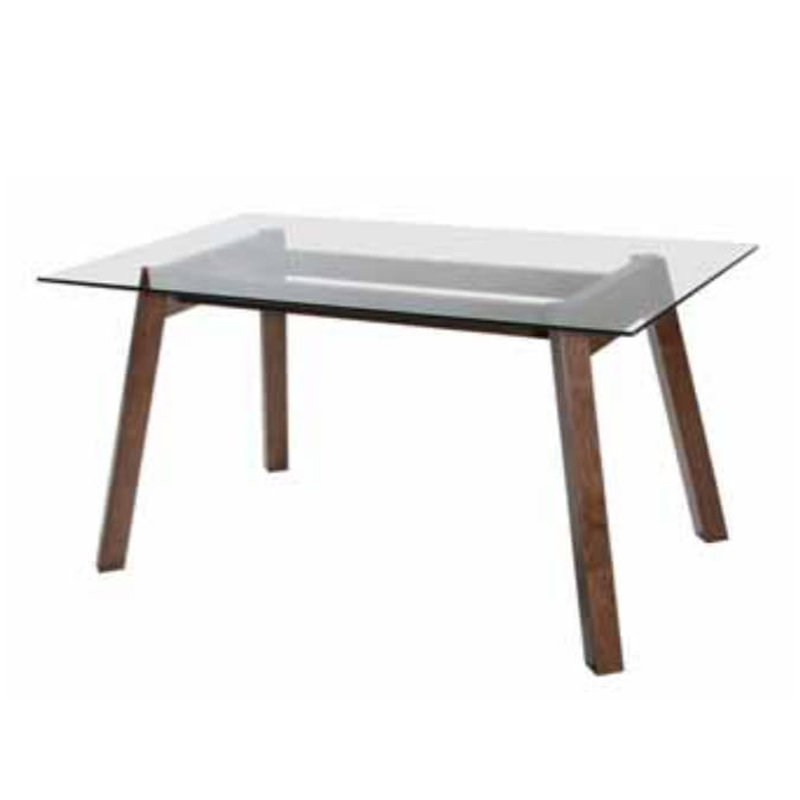 ATLANTA 150X90cm beechwood rectangular glasstop dining table