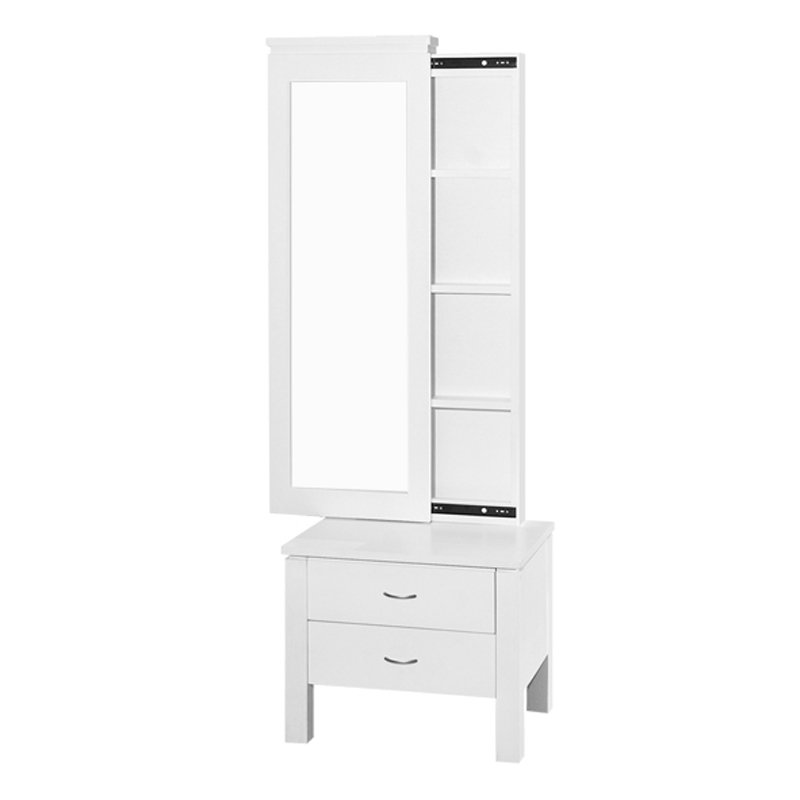HOUSTON solid wood bedside table with mirror-2 colors