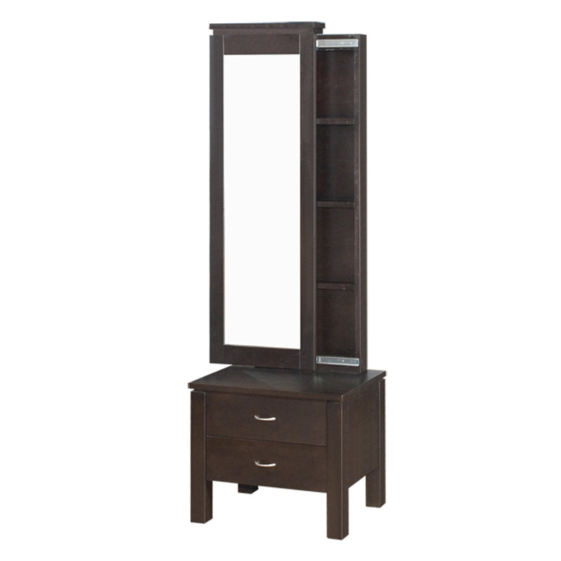 HOUSTON solid wood bedside table with mirror-2 colors