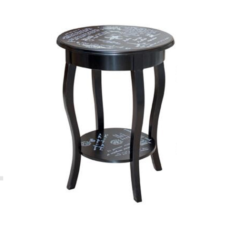 ASCENT solid wood side table with silk print pattern