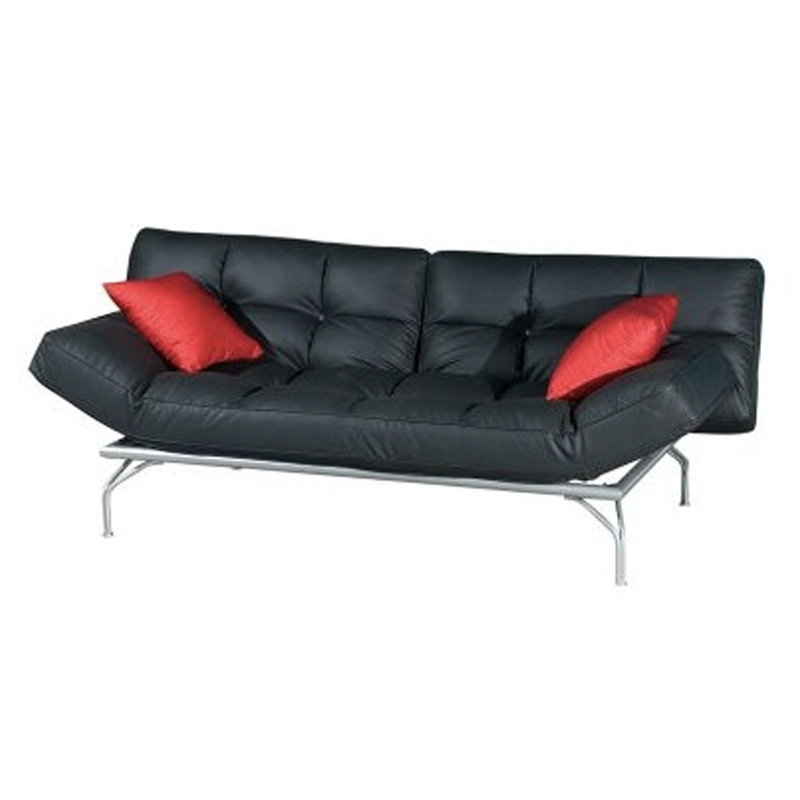 CAMILA premium grade PU sofa bed with 2 pillows-black