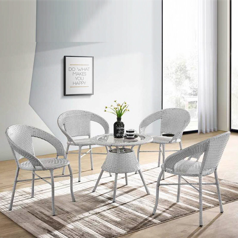FLORENCE 4 seater waterproof synthetic rattan garden set-white