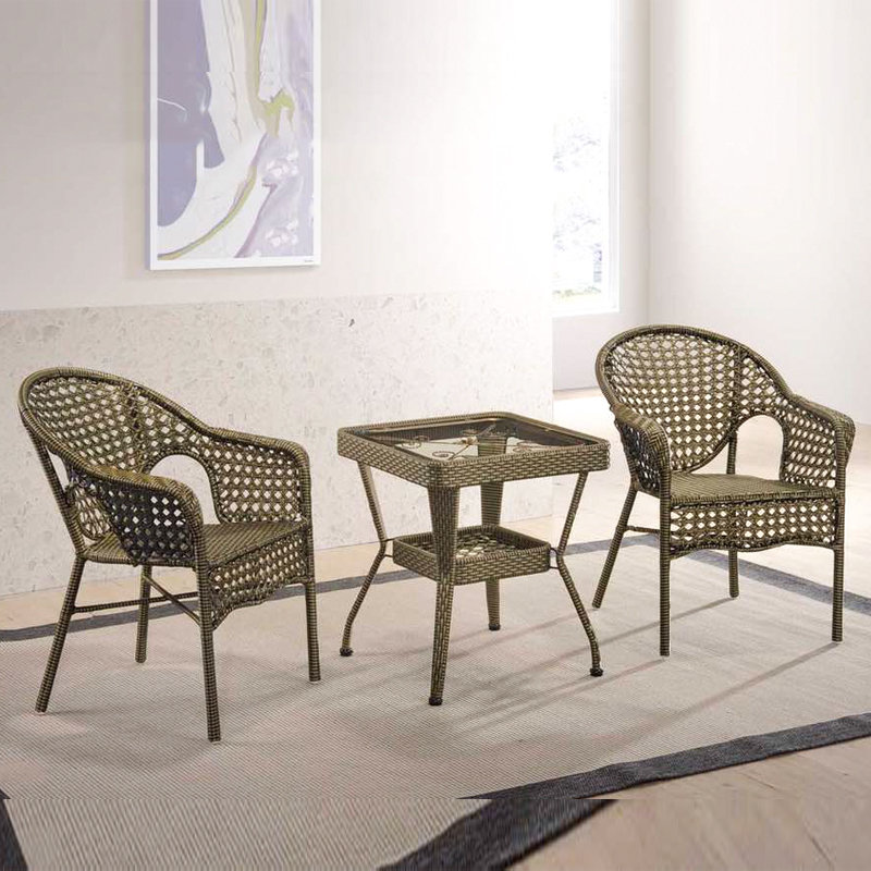 VERMONT 2 seater waterproof synthetic rattan garden set-brown