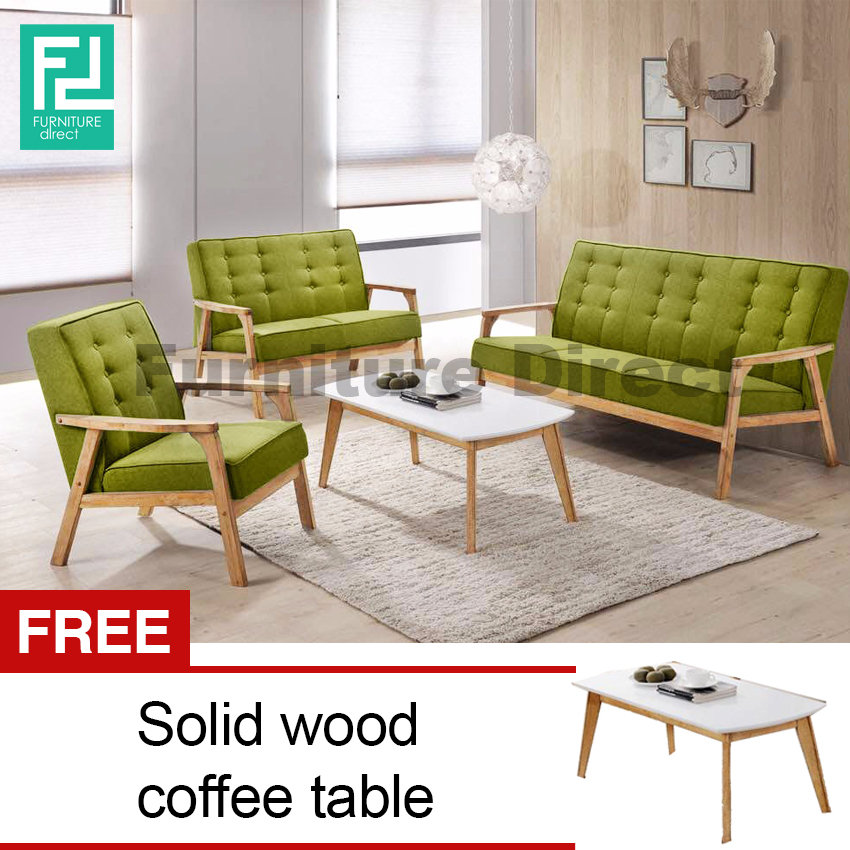 SOMERSET Solid Wood Sofa Set-Green