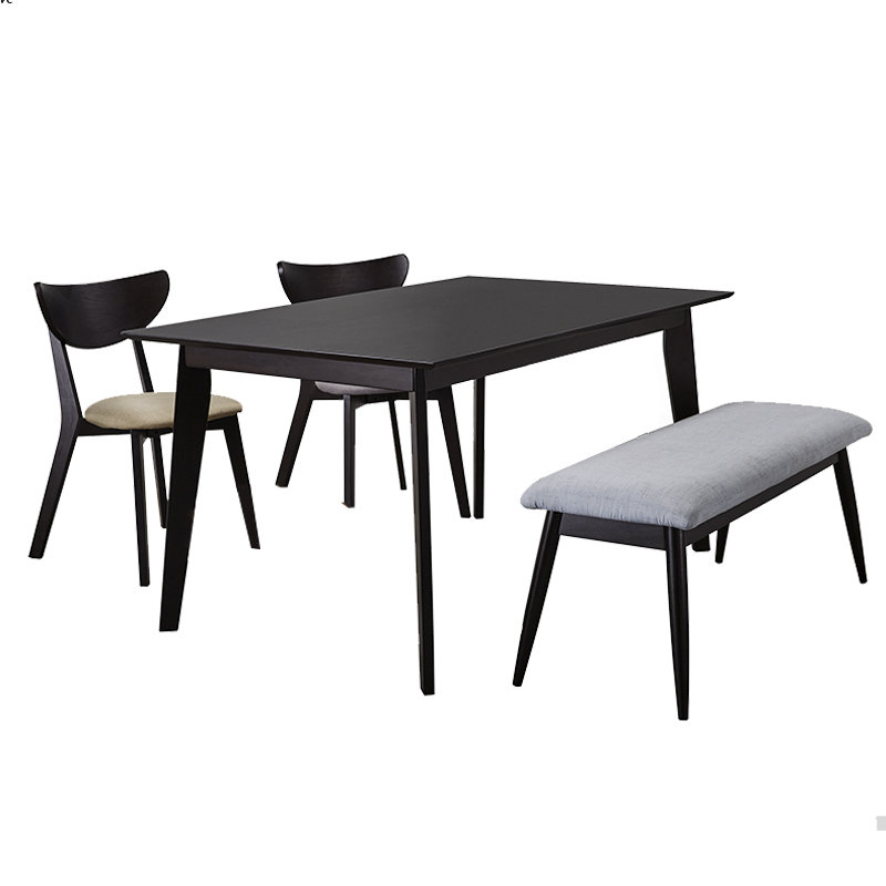 MONTANA 4 Seaters custom made dining set with bench-black