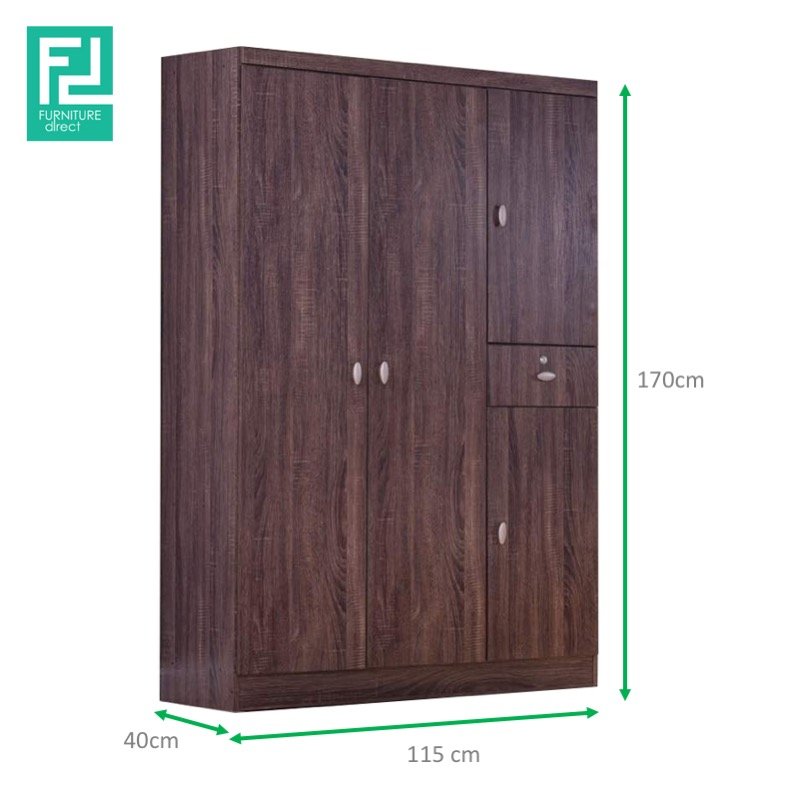 CAIRO 4 Door 1 Drawer Wardrobe With Key Lock