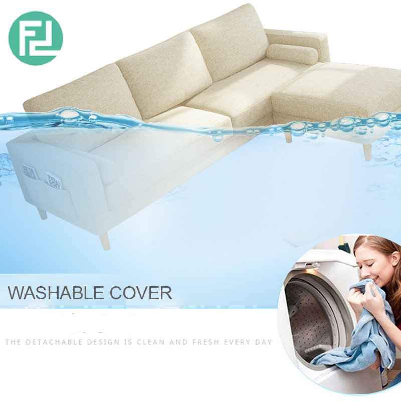 GRACE 3 seater L shaped washable cover sofa-Grey