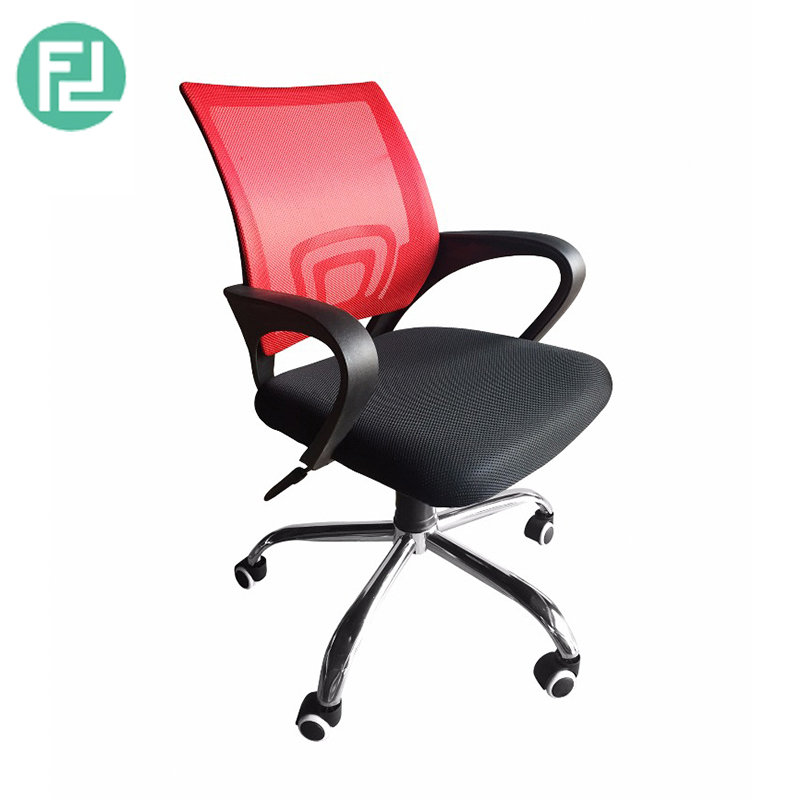 Furniture Direct breathable mesh office Chair with chrome leg - red