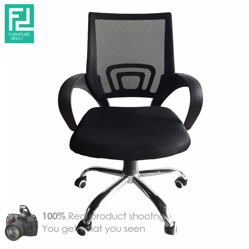 Furniture Direct breathable mesh office Chair with chrome leg - black
